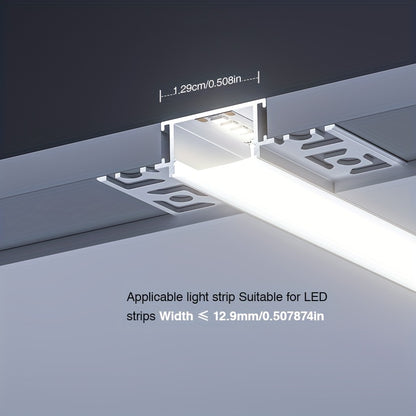 Profilé en aluminium 200CM, support de fixation pour bande LED, système de clips de montage pour barre lumineuse LED, lampe de placard (sans bande lumineuse), profilé de diffusion LED, profilé en aluminium LED style gypse