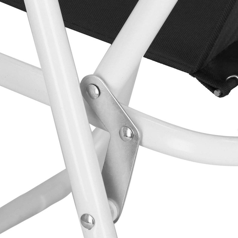 Chaise de plage pliante noire pour touristes, chaise de jardin compacte et légère avec cadre en acier anticorrosion et accoudoirs confortables, chaise de camping portable pour pique-nique, camping, balcon, pêche, forêt, vacances, extérieur, siège amélioré