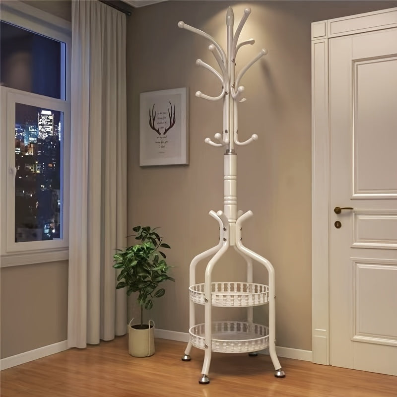 Porte-vêtements et chapeaux en fer - Porte-manteau sur pied en métal pour le rangement suspendu des vêtements et sacs pour la maison, le bureau, la chambre