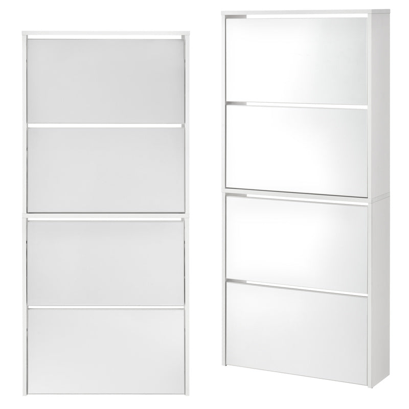 Armoire à chaussures Vogar avec portes miroir de différentes couleurs et tailles