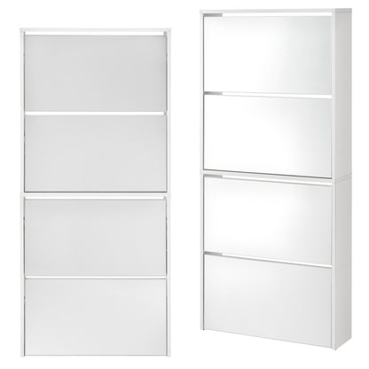 Armoire à chaussures Vogar avec portes miroir de différentes couleurs et tailles