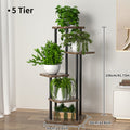 Support à plantes en bois et métal doré noir pour présentoir multi-pots intérieur/extérieur, parfait pour salon, balcon, rangement de jardin - Support d'angle multifonctionnel