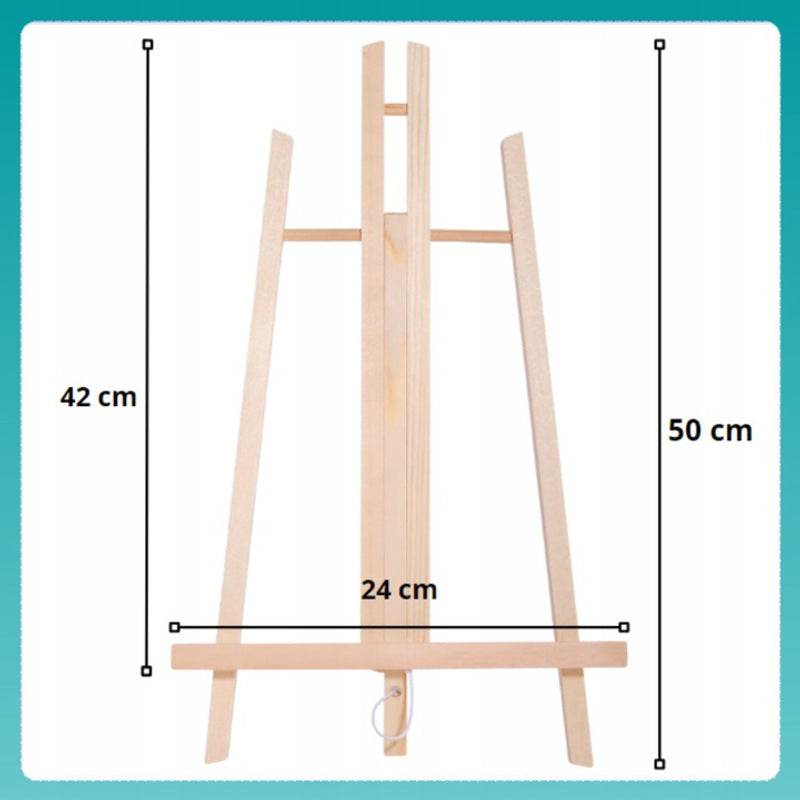 Grand Ensemble de Peinture Artmaker, Ensemble Artistique Complet pour la Peinture avec Chevalet en Bois de 50 cm, 3 Toiles de 25X25 cm, Peintures Acryliques de 12X12 ml, 10 Pinceaux et Palette de Peinture, Ensemble en Plastique Professionnel pour Débutant