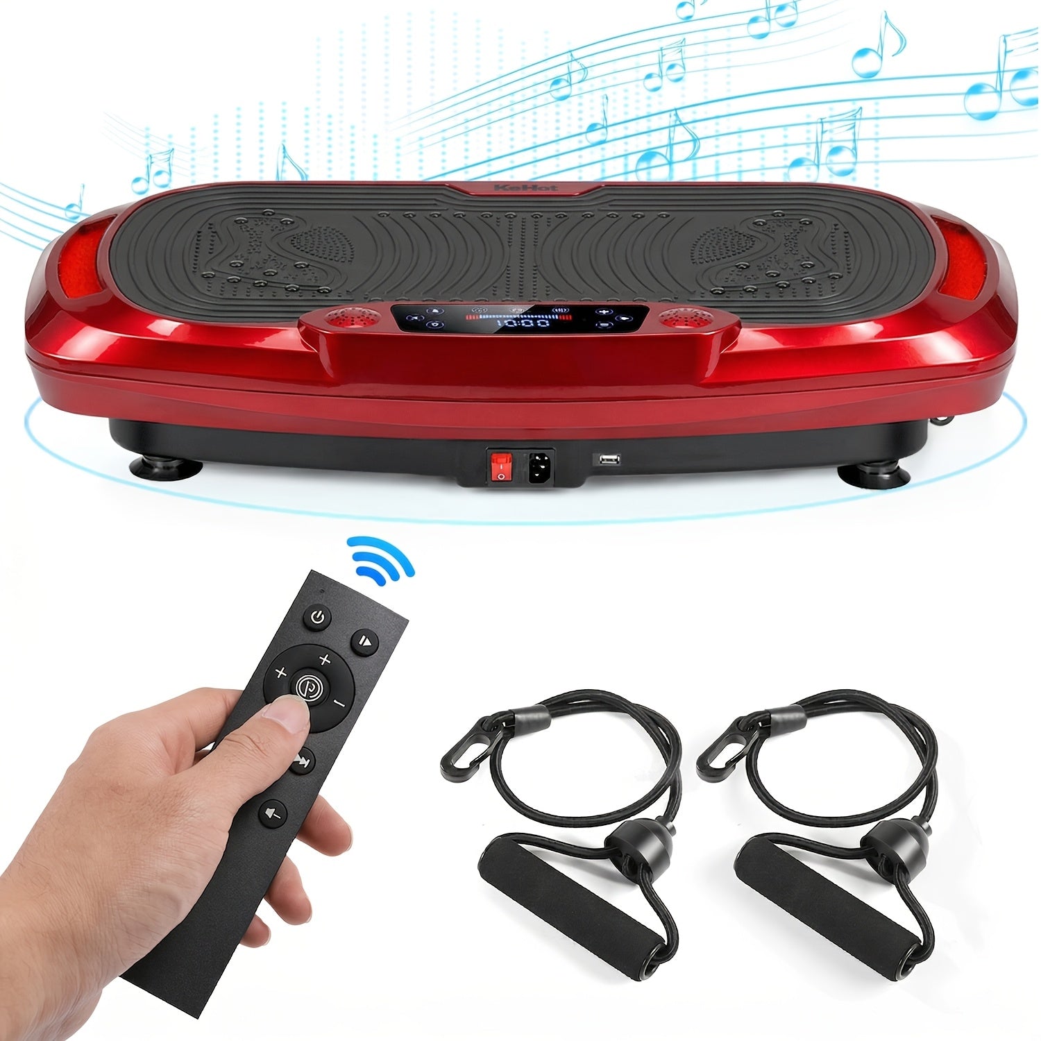 Plateau de Vibration Intelligent 300W + Massage Profond Magnétique | Musique Intégrée + 120 Niveaux de Contrôle Tactile | Moteur Silencieux | Charge Maximale 200kg | Inclut des Bandes de Résistance | Entraînement de Perte de Poids Complet | Amincissement