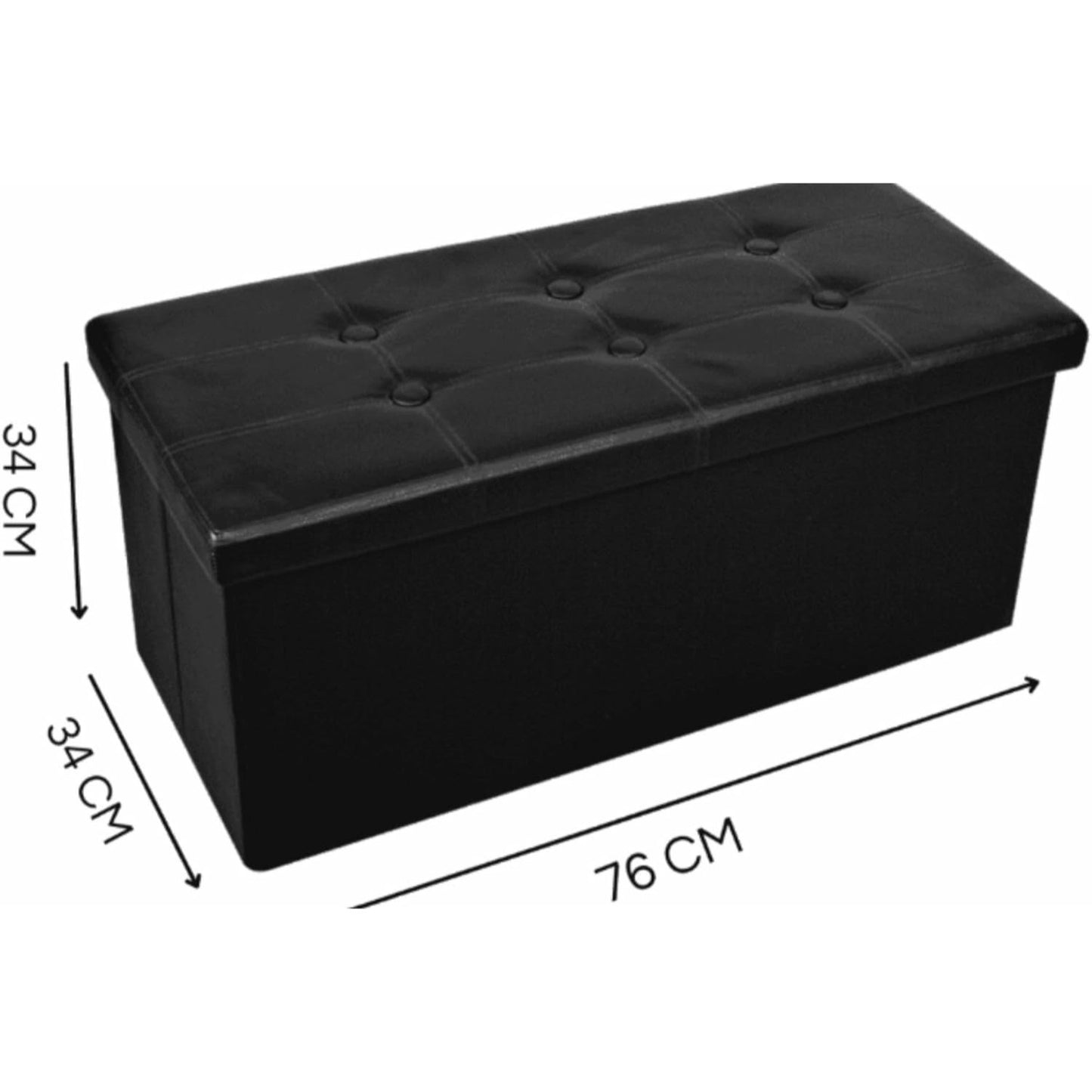 Pouf repose-pieds de rangement Cecaro Group, coussin d'appoint, coffre banc matelassé capitonné, plusieurs couleurs