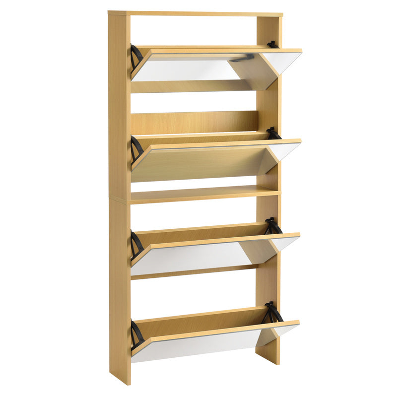 Armoire à chaussures Vogar avec portes miroir de différentes couleurs et tailles