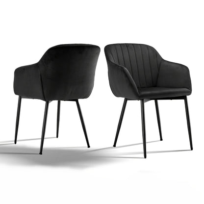 Chaises de salle à manger élégantes avec accoudoirs et soutien lombaire pour salon, cuisine et chambre, offrant un grand confort - Disponibles par lots de 2, 4 ou 6
