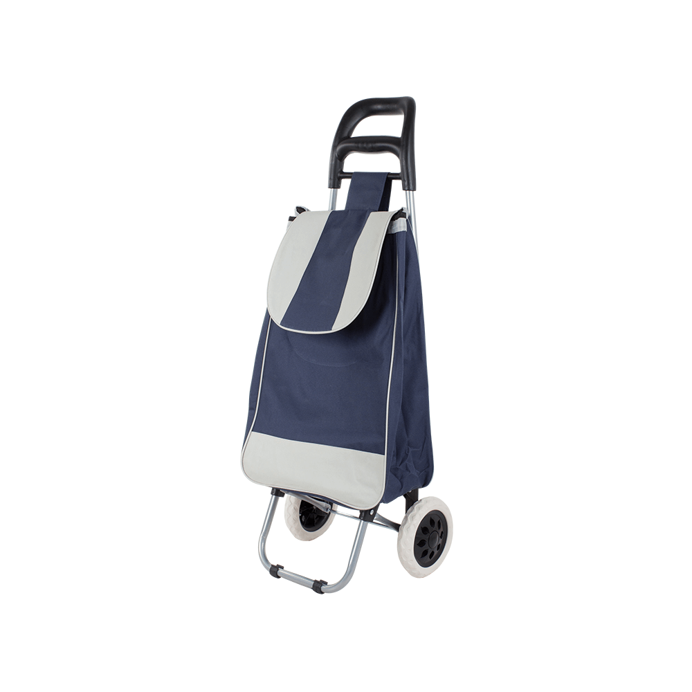 Chariot de courses pliable avec roues, robuste et spacieux, avec poche et poignées, pratique pour transporter des courses lourdes, base stable, grandes roues et poignée durable, en matériau imperméable, facile à nettoyer, poche pour verrouillage ou portef