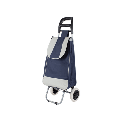 Chariot de courses pliable avec roues, robuste et spacieux, avec poche et poignées, pratique pour transporter des courses lourdes, base stable, grandes roues et poignée durable, en matériau imperméable, facile à nettoyer, poche pour verrouillage ou portef