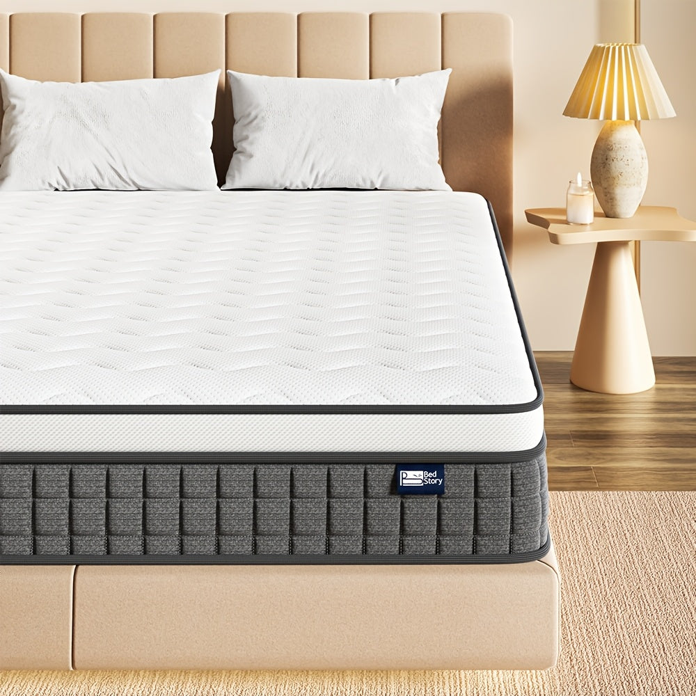 Matelas à ressorts de poche Bedstory H3/H4 - 20 cm de hauteur, mousse et housse respirante, isolation des mouvements et soutien de la posture corporelle