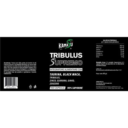 Intégrateur Homme avec Tribulus Terrestris, Maca, Taurine, Guarana et Ginkgo Biloba