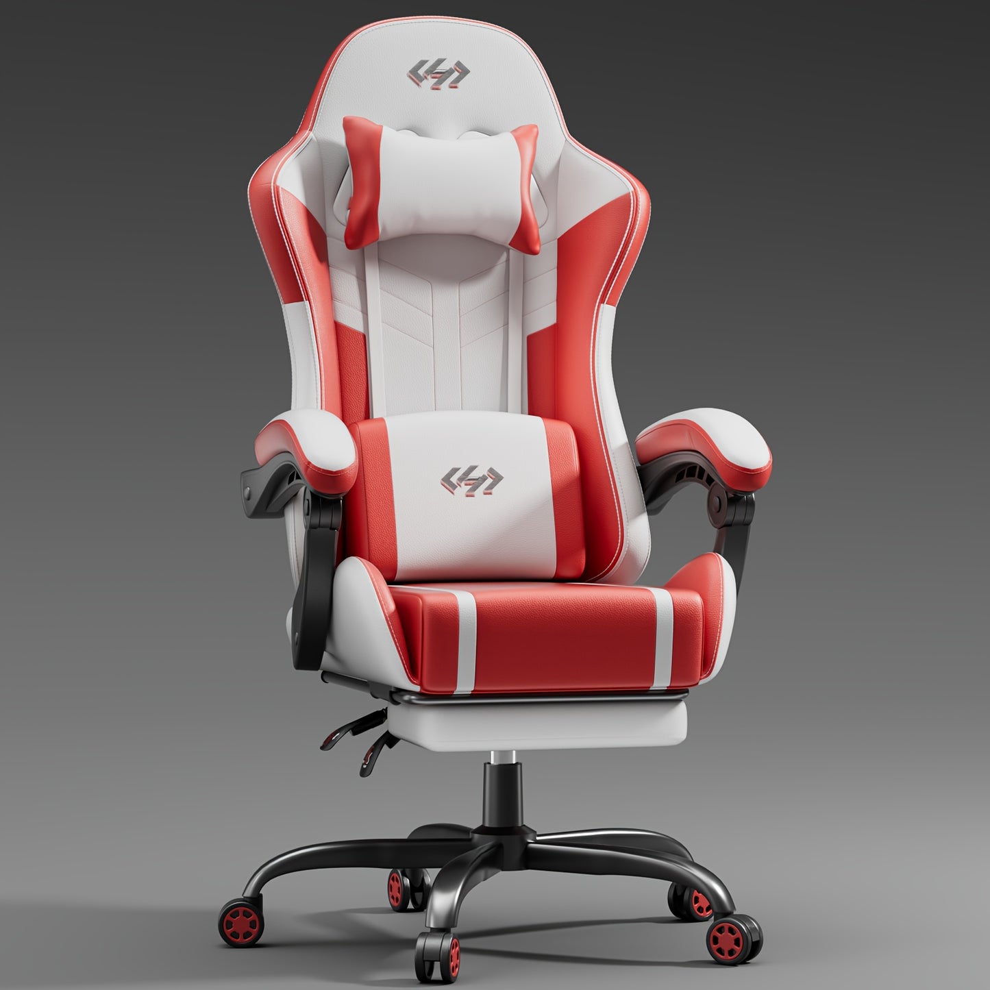 Nouvelle chaise de gaming améliorée avec massage lombaire intégré, conception ergonomique pour adultes, support lombaire et appui-tête réglables, chaise d'ordinateur pivotante en similicuir avec repose-pieds, chaise de bureau inclinable pour de longues he