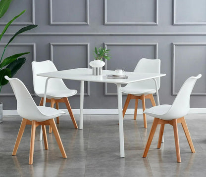 Ensemble de 4 chaises de salle à manger MCC Direct, chaises de cuisine, chaises de bureau, chaise coquille de designer, "Eva" disponible en 7 couleurs tendance