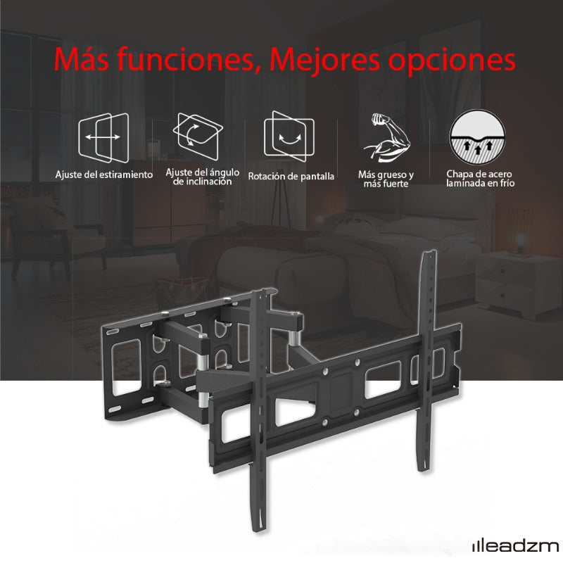 Meuble TV TMDS-101 à double pivotant et large base 81,28-218,44 cm, capacité de charge 50,0 kg/VESA 600*400/inclinaison haut et bas -10~10°, convient pour salon/chambre/bureau