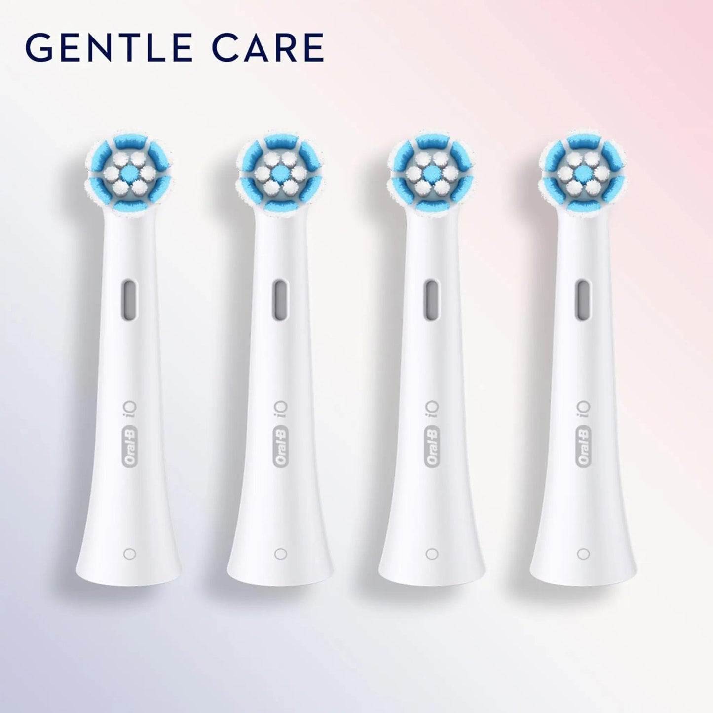 Oral-B Io Gentle Care Brosse de rechange 4pièces Set pour brosses à dents électriques | Poils souples pour les gencives sensibles | Compatible avec tous les embouts Oral-B Io | Élimination efficace de la plaque dentaire et nettoyage doux | Idéal pour les
