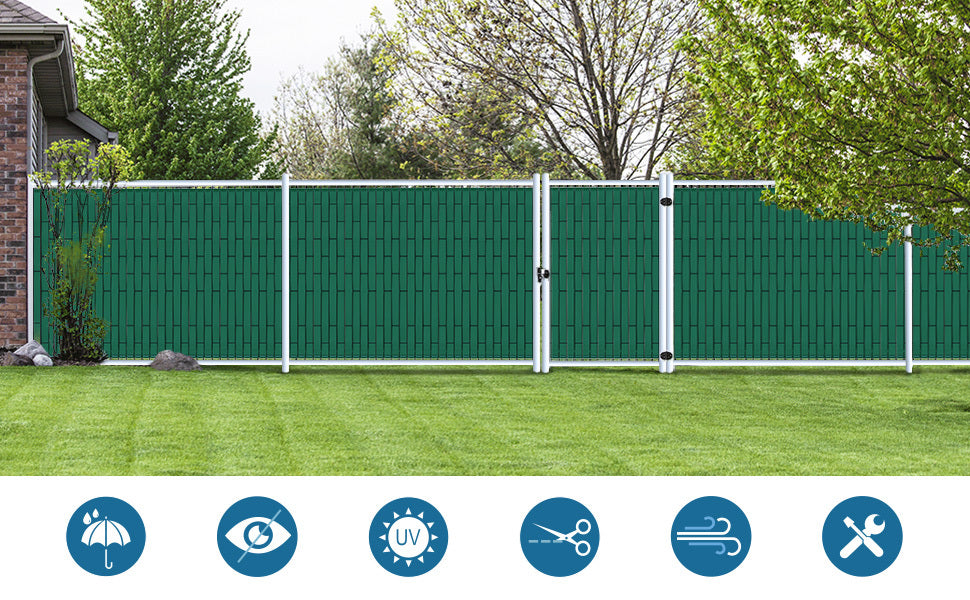 VOUNOT Kit Lamelles Occultantes PVC Brise Vue 300m x 4.7cm avec 600 Clips Clôture Rigide Protection Intimité
