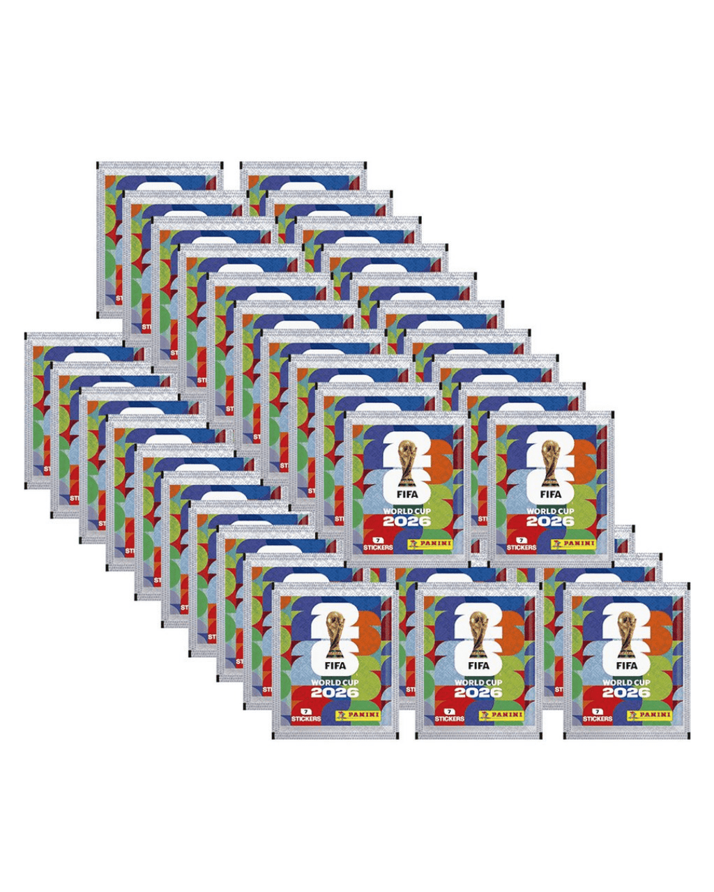 Présentoir de stickers Panini Coupe du monde de la FIFA 2026 - 50 sacs pour un total de 350 stickers