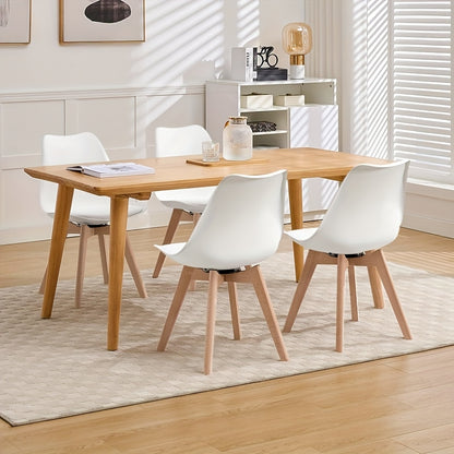 Lot de 4 chaises de salle à manger, chaises de cuisine, chaises de salle à manger modernes, chaises design pour salle à manger, en bois massif et simili cuir, capacité de charge maximale 150 kilogrammes, pour cuisine et salle à manger