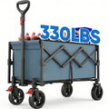 Chariot Pliable avec Capacité de 80L et Capacité de Charge de 330LBS, Conception Légère avec Poids Réduit, Roues Tout-Terrain avec Freins pour une Sécurité et un Contrôle Améliorés, Parfait pour le Shopping, le Camping, les Activités de Plein Air et le Ja