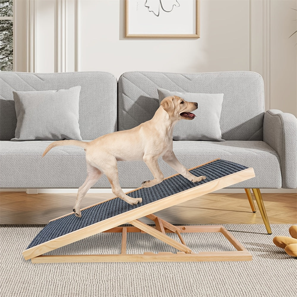 Escalier pliant réglable pour animaux de compagnie 70 cm/100 cm, rampe antidérapante pour chien et chat, réglable en hauteur, échelle portable avec structure stable, conception antidérapante sûre pour petits et moyens animaux de compagnie, aide les animau