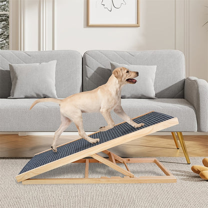 Escalier pliant réglable pour animaux de compagnie 70 cm/100 cm, rampe antidérapante pour chien et chat, réglable en hauteur, échelle portable avec structure stable, conception antidérapante sûre pour petits et moyens animaux de compagnie, aide les animau