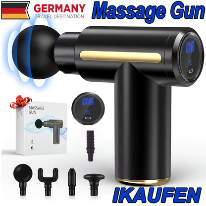 Pistolet de massage 6/38/99 vitesses Tissu profond, Masseur musculaire électrique portatif, Dispositif de massage par percussion pour, Masseur sportif électrique portable super silencieux avec 6 têtes de remplacement