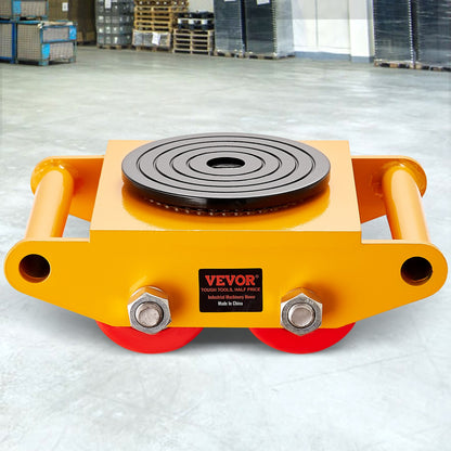 Déplace-machines à patins VEVOR, déplace-machines industriel 13 200 LBS/6T, patin de déplacement de machines robuste en acier au carbone avec 4 roues en PU et capuchon antidérapant à rotation à 360° pour entrepôt, atelier, usine
