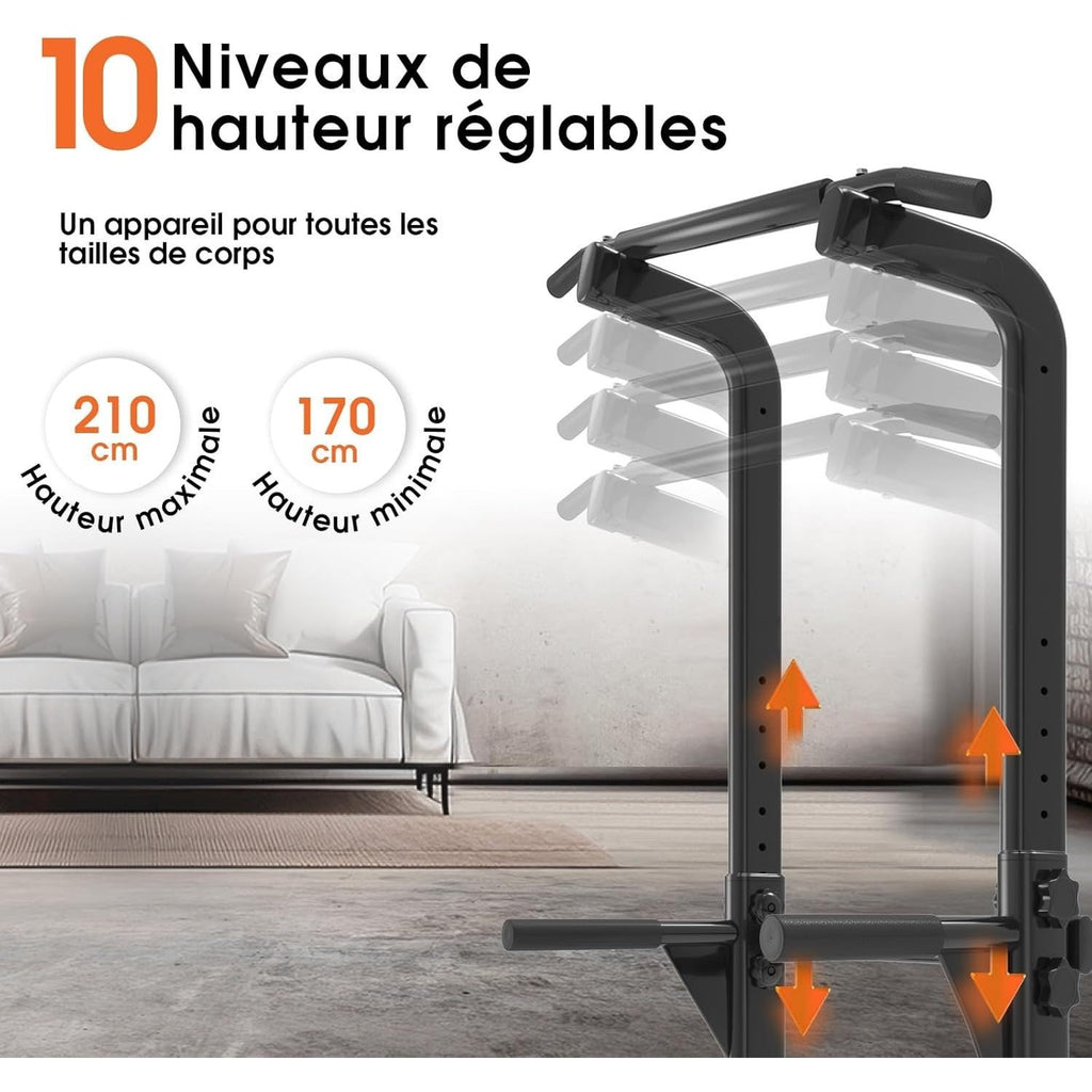 DH FitLife Power Tower Dip Station| Barre de traction autonome | Barre de dips pour le dos | Station de musculation Power Tower | Station de fitness | Rack de puissance pour salle de sport à domicile