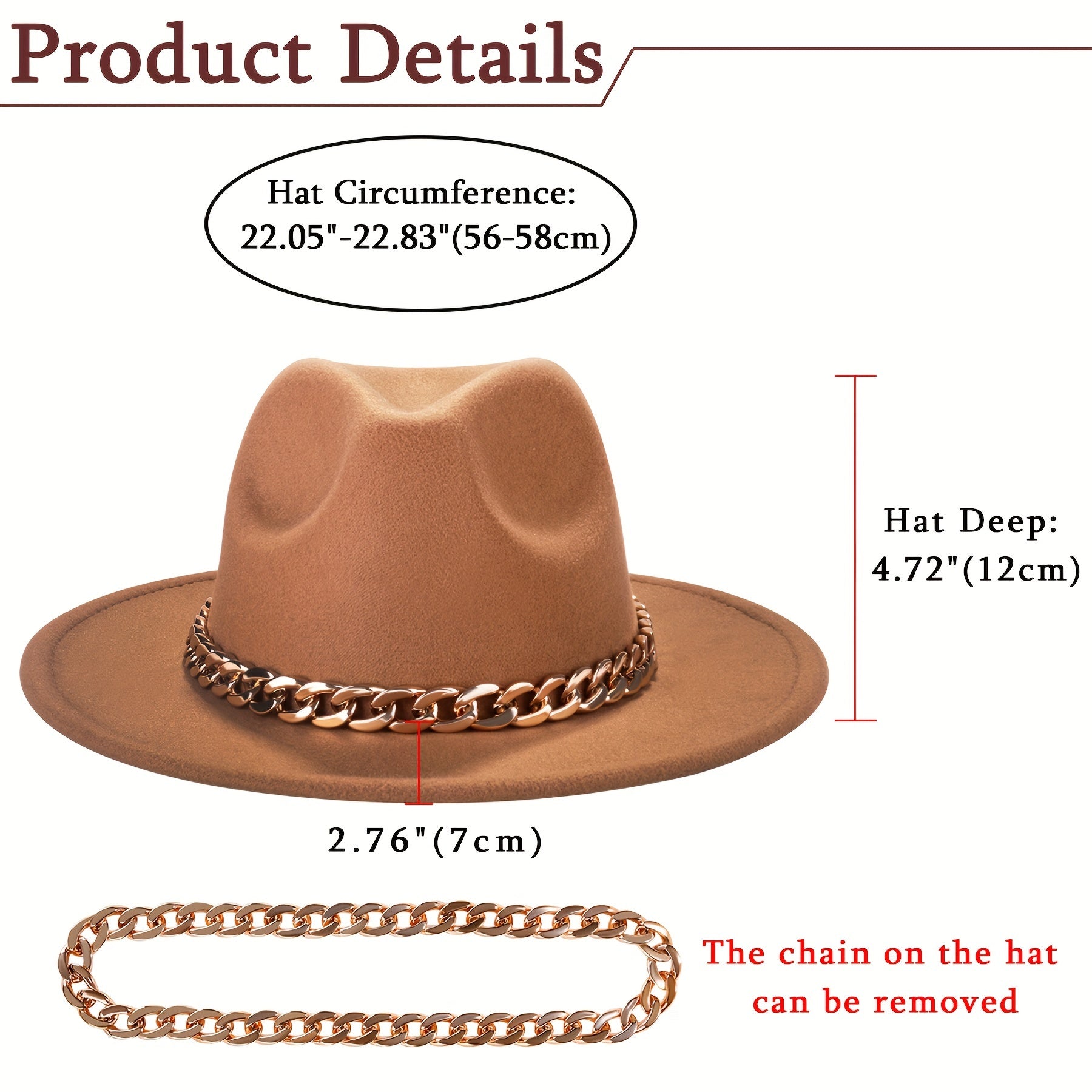 Chapeau Souple à Large Bord Unisexe pour Homme et Femme : Chapeau Panama Classique en Feutre, Chapeau à Large Bord en Velours Western - Convient aux Hommes et Femmes Adultes
