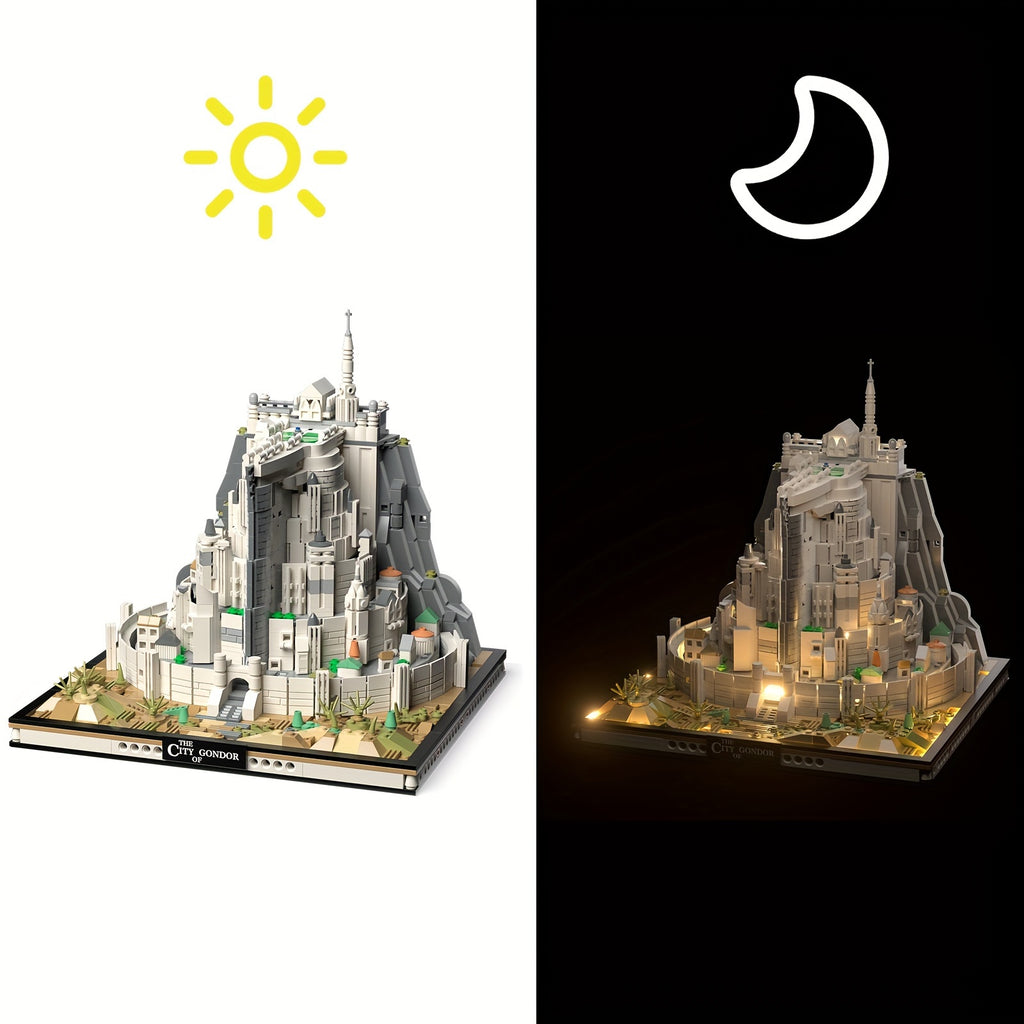 Blocs de construction de château médiéval immense, maquette d'architecture complexe, 1680 pièces, décoration d'intérieur et cadeau exquis