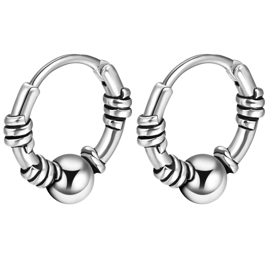 Boucles d'oreilles cerclées pour hommes et femmes, style punk rétro en acier inoxydable