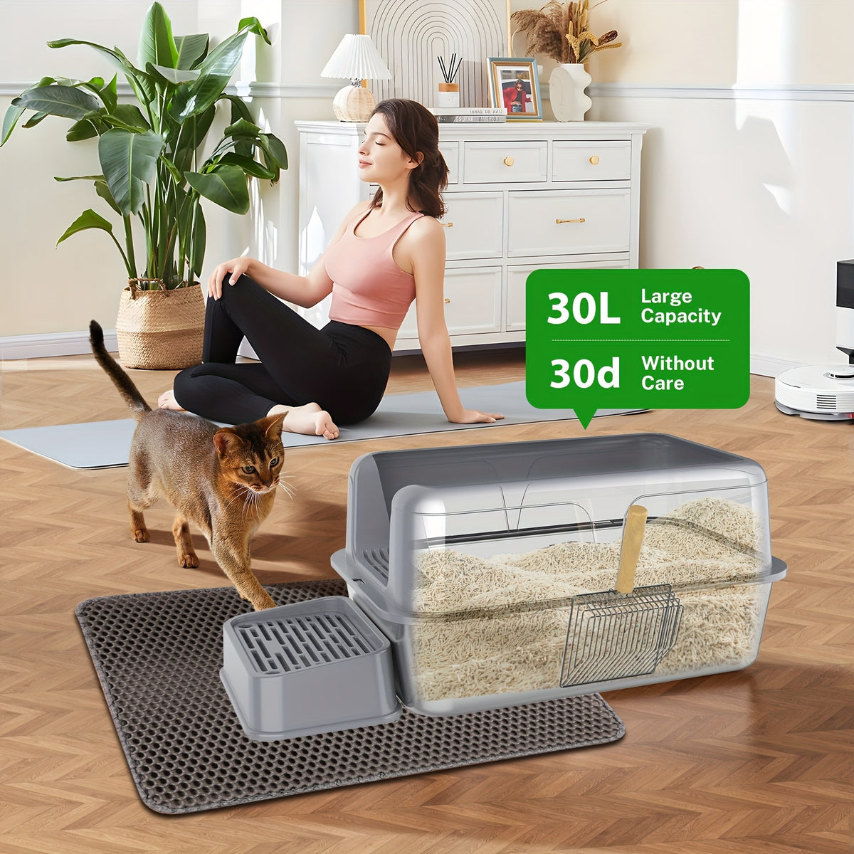 Bac à litière, acier inoxydable pour animaux et maison – vue détaillée 7