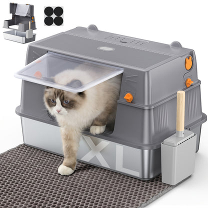 Bac à litière, acier inoxydable pour animaux et maison – vue détaillée 8