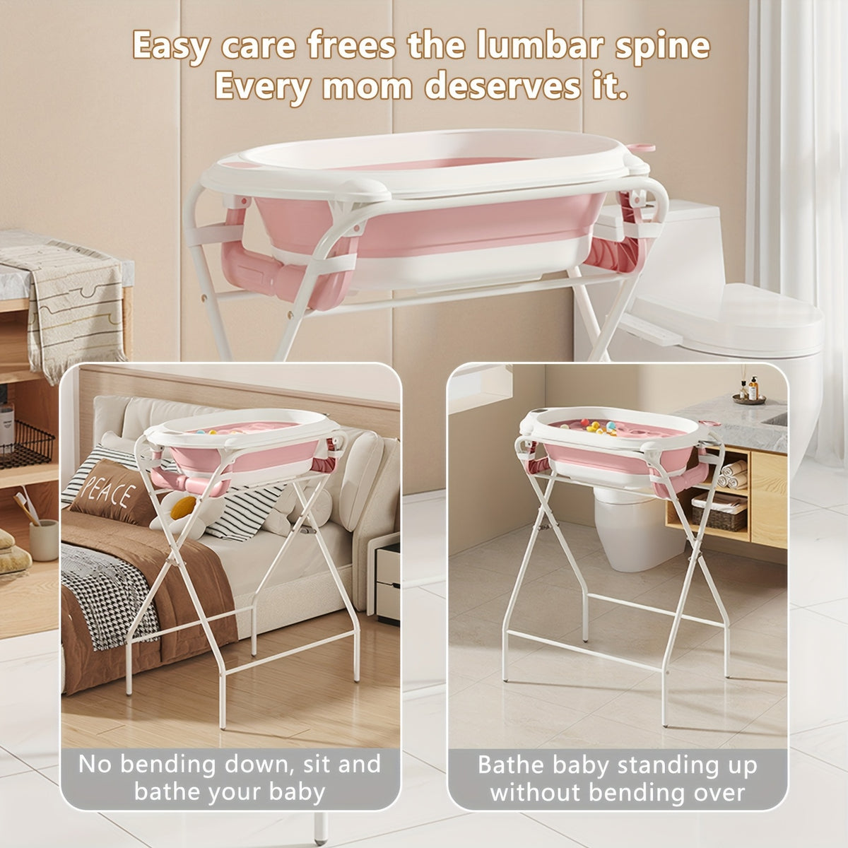 Baignoire Pliante Tri-Fold, Gris pour Bébé avec Support et quotidien – vue détaillée 13