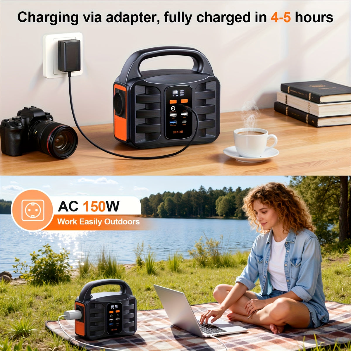 Batterie externe, 150W pour camping et voyage – vue détaillée 9