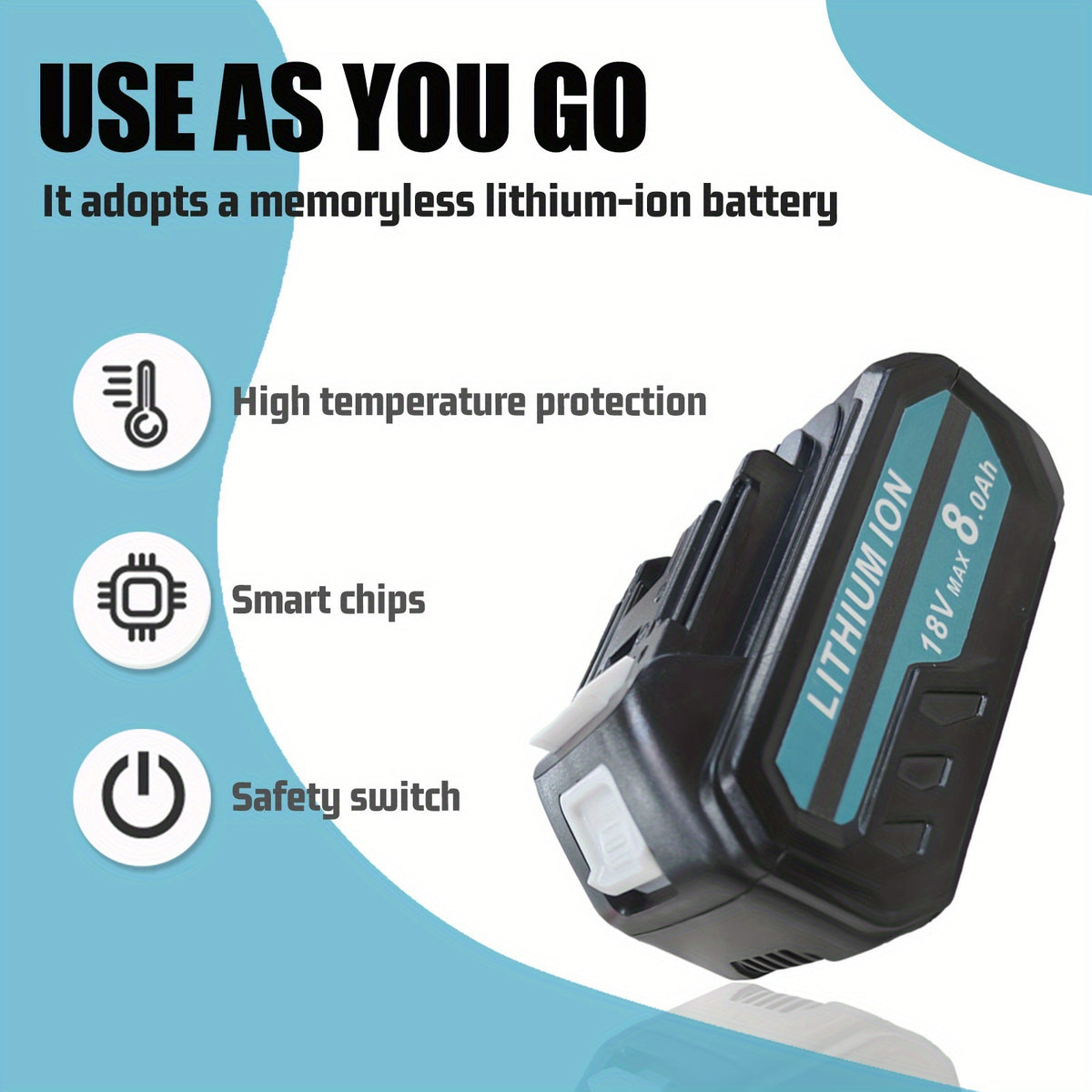 Batterie pour outil électrique, 8,0 Ah * 2 + Chargeur*1 pour bricolage – vue détaillée 10