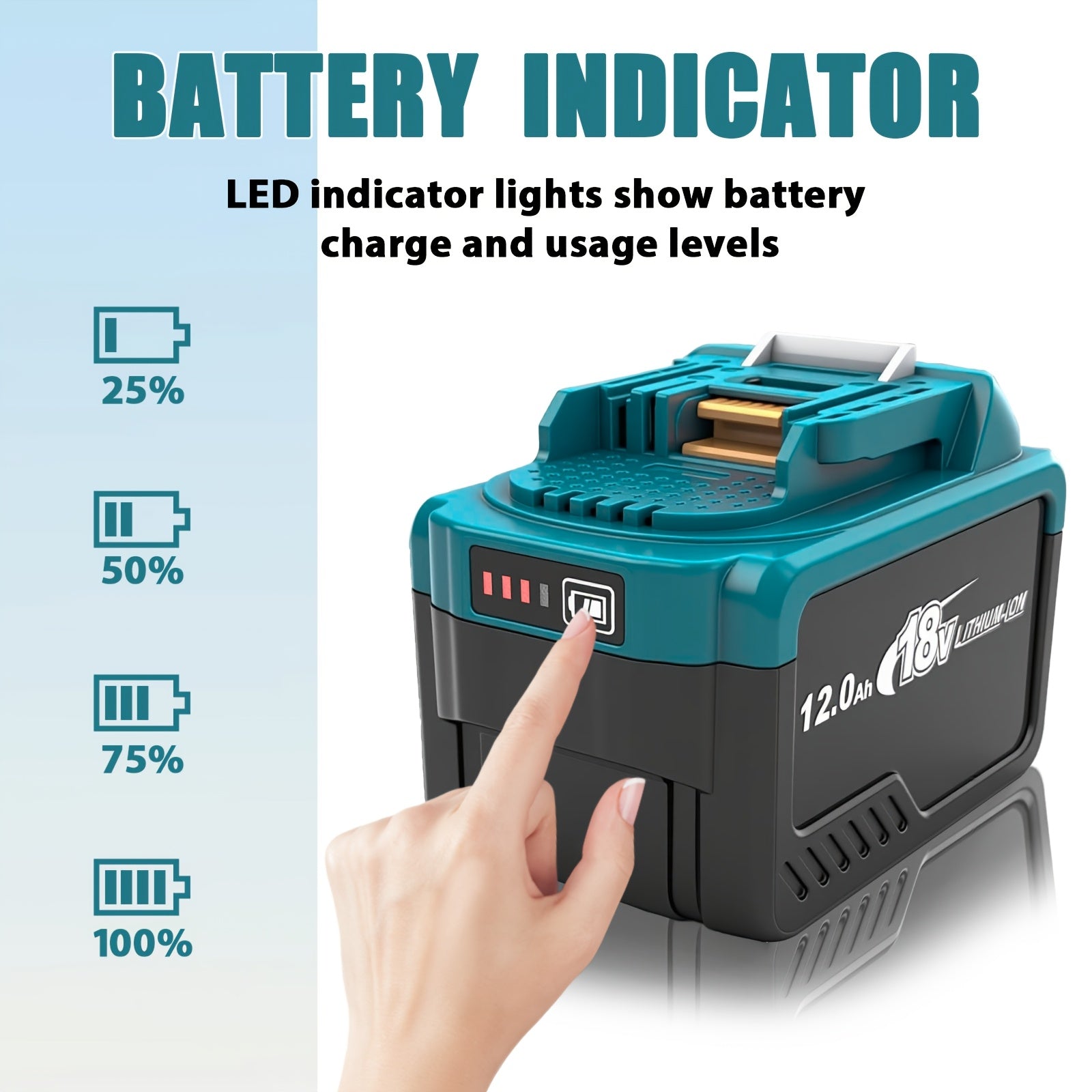 Batterie pour outil électrique, éclairage LED pour atelier et bricolage – vue détaillée 3