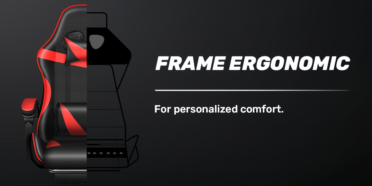 Fauteuil de gaming ergonomique avec repose-pieds - Fauteuil inclinable robuste à hauteur réglable, pivotant à 360° et avec support lombaire, mécanisme d'inclinaison manuel, options de couleur noir/rouge/blanc, texture imitation, rembourrage en mousse et c