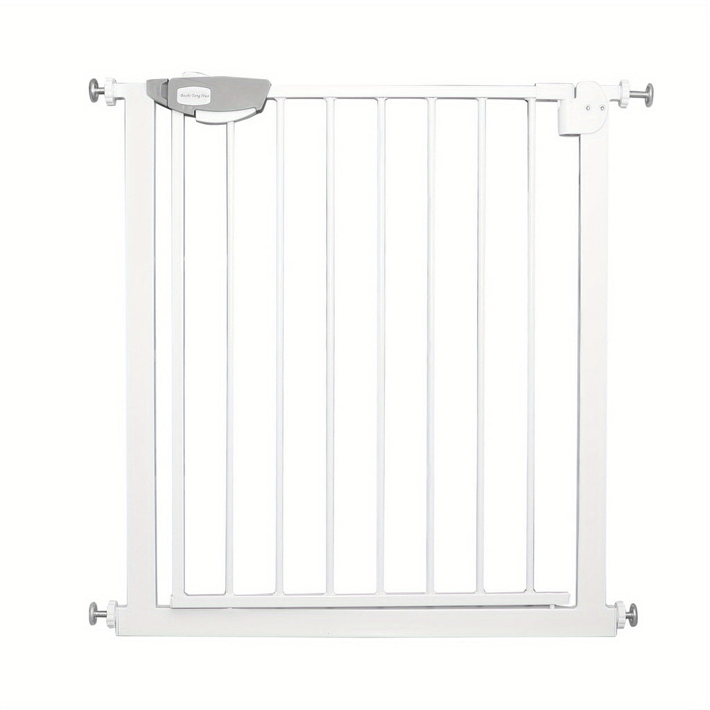 Barrière de sécurité de porte pour enfants, barrière d'escalier N Stop sans perçage avec grille métallique, blanche