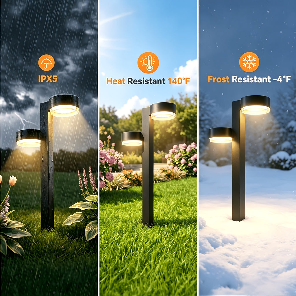 Lot de 2/4/8 Lampes Solaires d'Extérieur, Super Lumineuses à Double Tête, IPX5 pour l'Extérieur jusqu'à 12H, Allumage/Extinction Automatique, Éclairage de Jardin pour Cour, Patio, Chemin, Allée, Décoration de Noël Extérieure, GEARITE