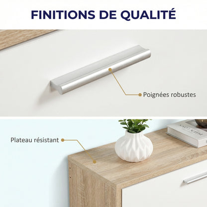 Meuble à chaussures avec 4 compartiments à rabat, armoire à chaussures en bois pour jusqu'à 24 paires, organisateur d'entrée peu encombrant