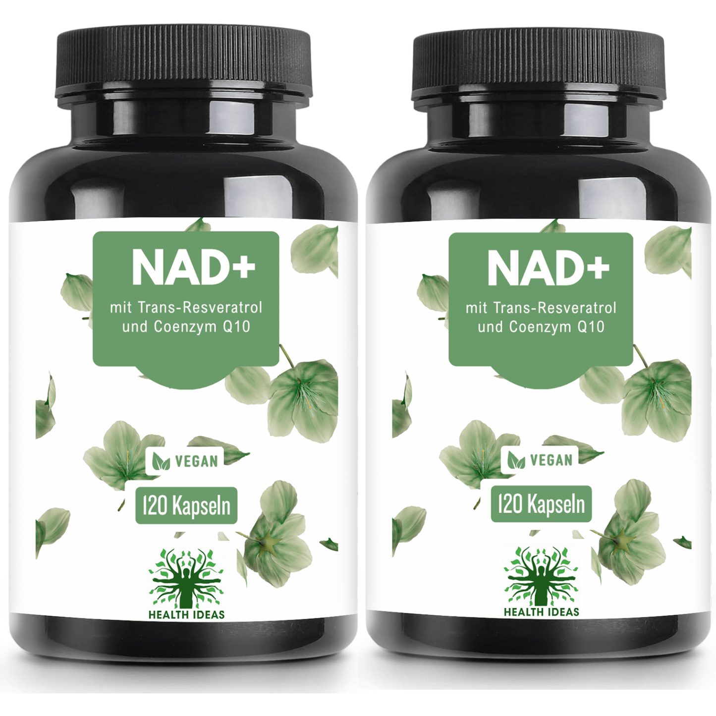 Capsules de Complexe NAD+ – Supplément avec Résvéral, Coenzyme Q10, Quercétine & Vitamine B3 – 120 Capsules Véganes – 2 Mois d'Approvisionnement