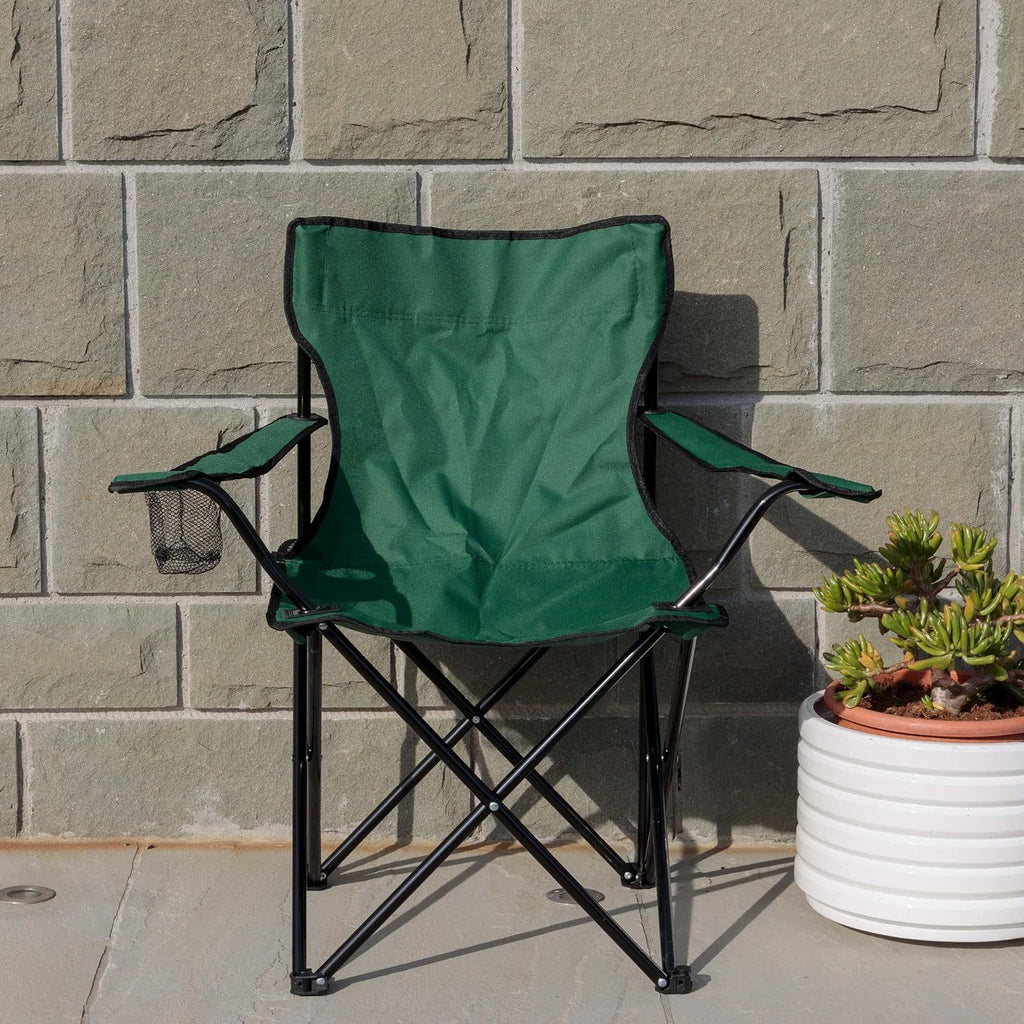 Chaise de camping pliable Baroni Home pour jardin d'extérieur, chaise de camping pliable portable, chaise de camping et de pêche avec porte-gobelet, 20X20X31 pouces (50X50X80 cm)
