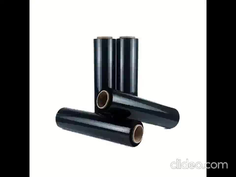 Rouleau de film noir pour emballage 50 cm x 200 m | Plastique rétractable de 23 microns avec haute résistance et adhérence industrielle