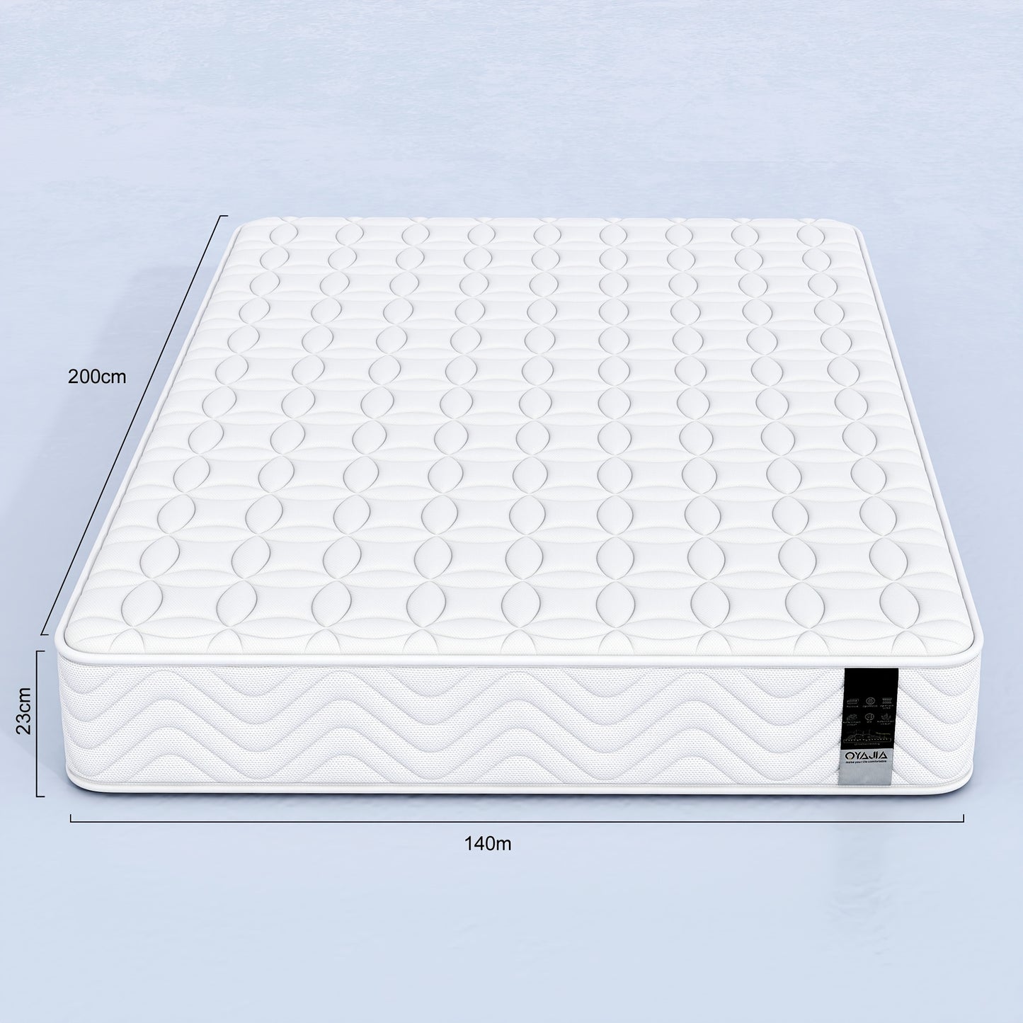 Matelas Simple/Double avec Mousse à Mémoire de Confort Confortable, Matelas Hybride à Ressorts de Poche avec Isolation des Mouvements, Matelas Moyennement Rigsides 90/140/160X200X23Cm