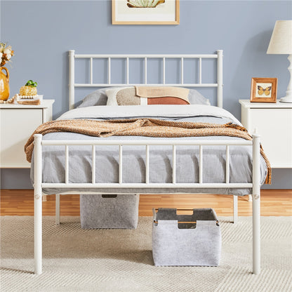 Costoffs Cadre de Lit Métallique Moderne Cadre de Lit avec Sommier à Lattes Surface de Couchage Lit d'invité Gain de Place Idéal pour Dortoir Studio Petit Appartement Chambre ou Maison d'Hôtes Style Industriel