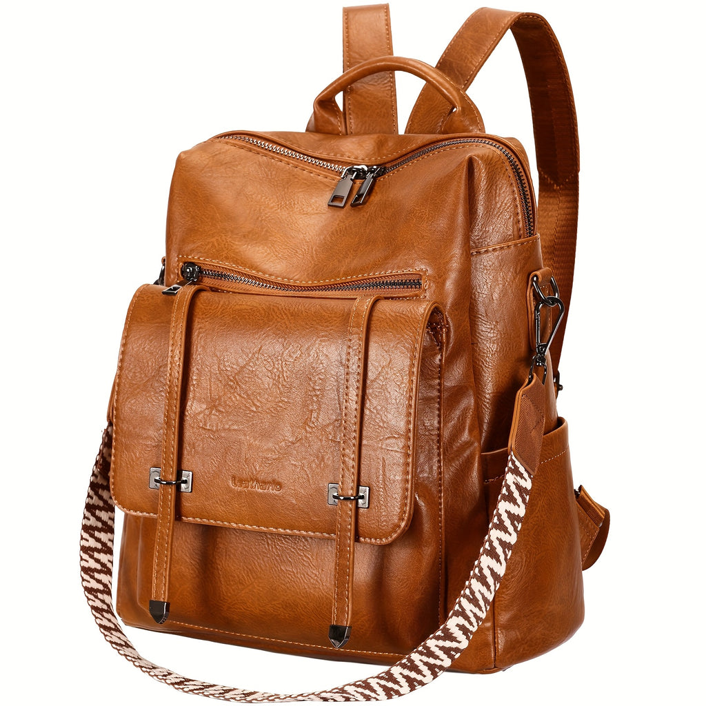 Sac à dos pour femmes Leathario, sac à dos urbain en similicuir végan, sac à main pour femmes, sac à dos de taille moyenne, bureau, navettage, sac à dos de sécurité pour le travail, sac à dos de voyage léger et élégant, entrepôt local