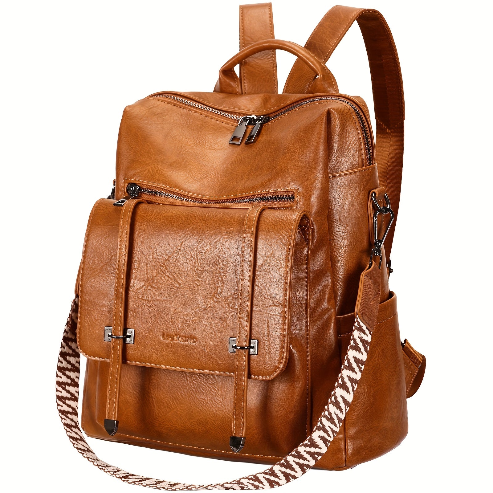 Sac à dos pour femmes Leathario, sac à dos urbain en similicuir végan, sac à main pour femmes, sac à dos de taille moyenne, bureau, navettage, sac à dos de sécurité pour le travail, sac à dos de voyage léger et élégant, entrepôt local