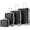 PROVITERA Ensemble de Bagages Rigides ABS 4 Pièces avec Coffret de Toilette, Poignée Télescopique, Roulettes Faciles à Rouler, Cadenas TSA et Cadenas à Combinaison, Bagage Cabine au Design Moderne Ultra-Durable