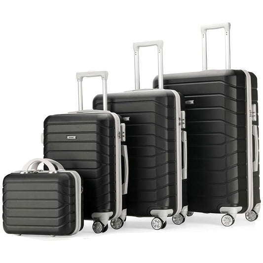 PROVITERA Ensemble de Bagages Rigides ABS 4 Pièces avec Coffret de Toilette, Poignée Télescopique, Roulettes Faciles à Rouler, Cadenas TSA et Cadenas à Combinaison, Bagage Cabine au Design Moderne Ultra-Durable